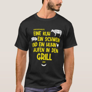 Camiseta Uma Vaca, Um Porco E Uma Galinha Entram Na Grelha