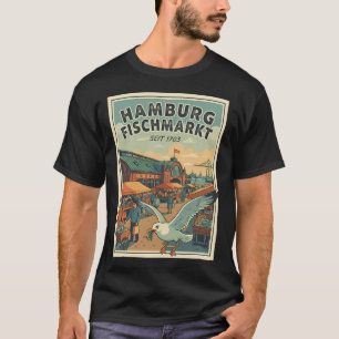 Camiseta Uma vara de pesca em uma bandeira dos EUA