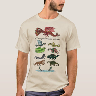 Camiseta Uma variedade de criaturas draconianas