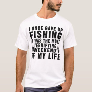 Camiseta Uma Vez Deixei De Pescar Pescador Engraçado