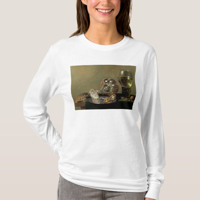 Camiseta Uma vida imóvel com vidro do vinho (Frente)