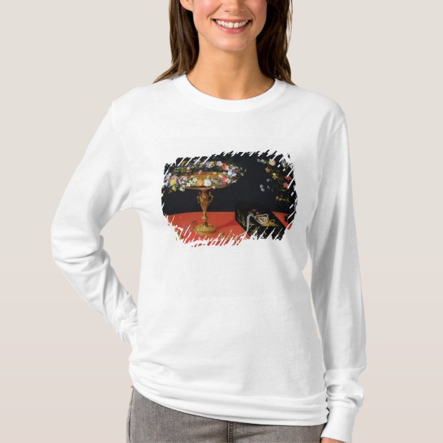 Camiseta Uma vida imóvel de um Tazza com flores (Frente)