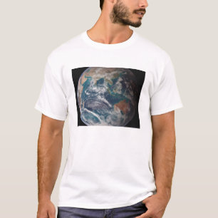 Camiseta Uma visão cheio da Terra mostrando dados globais