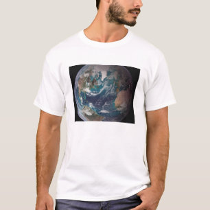 Camiseta Uma visão de cheio da Terra mostrando dados globai
