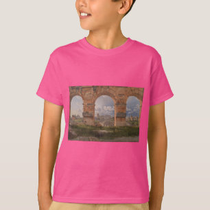 Camiseta Uma Vista através de Três Arcos do Coliseu