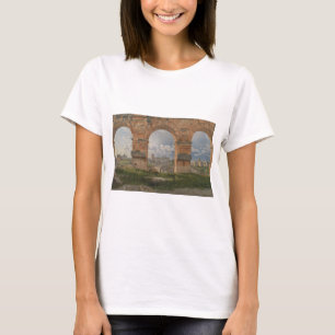 Camiseta Uma Vista através de Três Arcos do Coliseu
