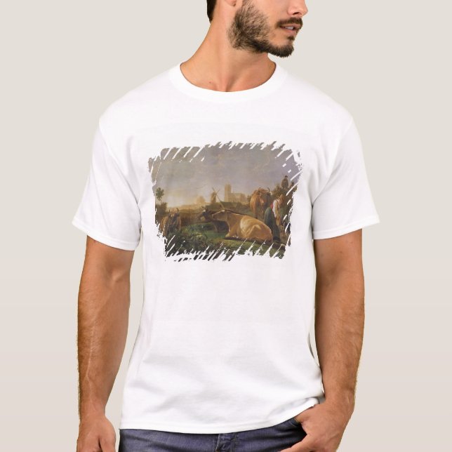 Camiseta Uma vista distante de Dordrecht (Frente)
