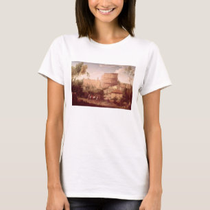 Camiseta Uma vista do Colosseum com um viajante, 1731 (oi