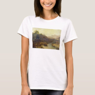 Camiseta Uma vista em China: Cultivando a planta de chá,