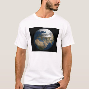 Camiseta Uma vista global sobre Europa e Escandinávia
