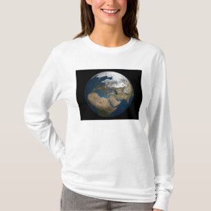 Camiseta Uma vista global sobre Europa e Escandinávia
