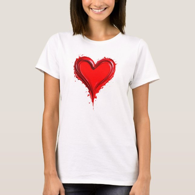 Camiseta Un coeur stylisé au grand coeur. (Frente)
