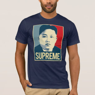Camiseta Un de Kim Jong - supremo - poster da propaganda -