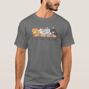 Camiseta Un Deux Trois Cat Tee Cute Kitten Engraçado Gato 