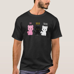 Camiseta Un Deux Trois Gato Francês Gato Reúne Gatinhos De
