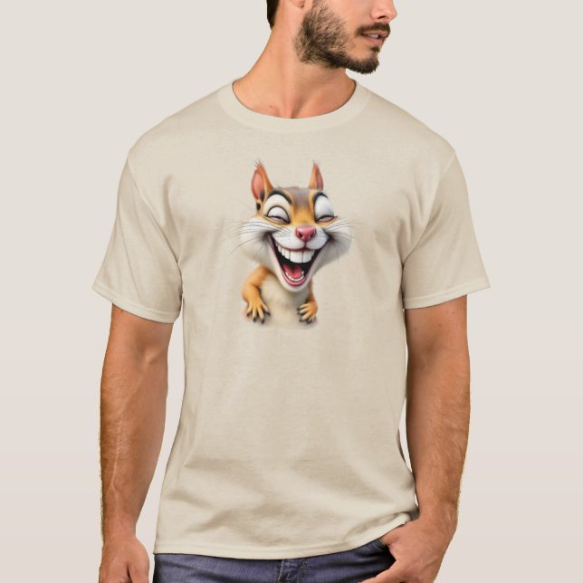 Camiseta Un écureuil mort de rire. (Frente)