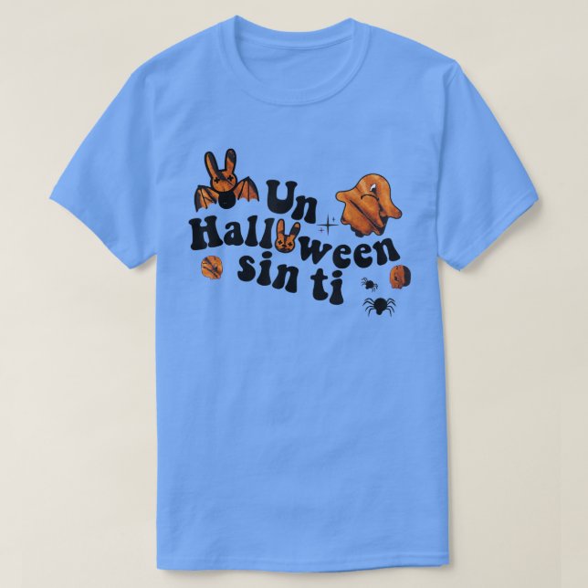 Camiseta Un Halloween Sin Ti Ghost One Eye Bat Bunny Hallow (Frente do Design)