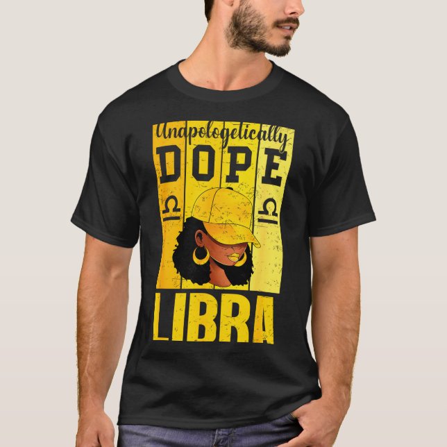 Camiseta Unalogetically Libra Black Woman Cap Zodiac  (Frente)