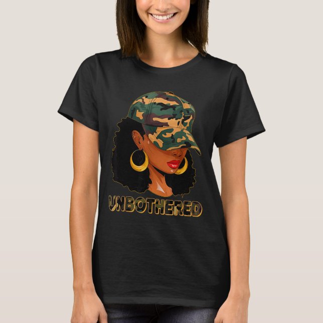 Camiseta Unbothered Black Woman Melanin African Black Histo (Frente)