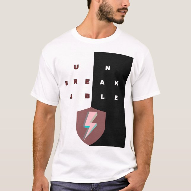 Camiseta UNBREAKABLE T‑Shirt — Motivational Typography,Gift (Frente)