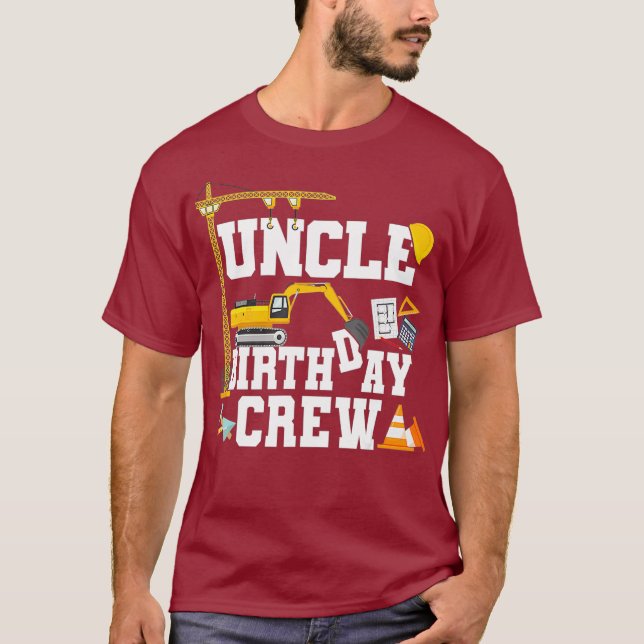Camiseta Uncle Birthday Crew Shirt Gift Construction (Frente)