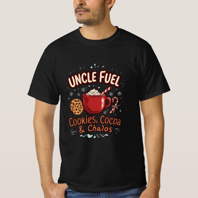 Camiseta Uncle Fuel: Cookies, Cocoa & Chaos | Funny Holiday (Frente)