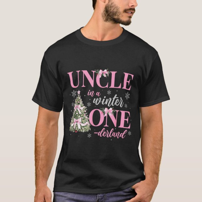 Camiseta Uncle In A Winter Onederland Birthday Girl Christm (Frente)