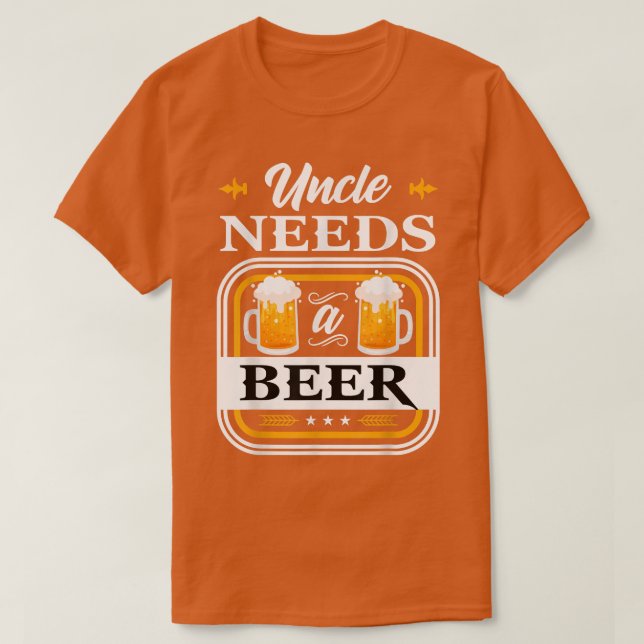 Camiseta Uncle Needs a Beer Bride and Groom Drinker Beers W (Frente do Design)