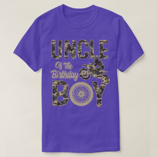 Camiseta Uncle of the Birthday Boy Dirt Bike 4th B-day Part (Frente do Design)