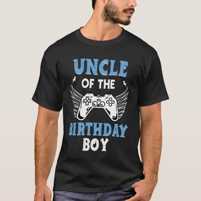 Camiseta Uncle of the Birthday Boy Matching Video G T-Shirt (Frente)