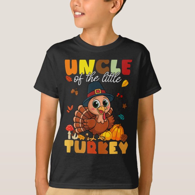 Camiseta Uncle Of The Little Turkey Thanksgiving Baby Showe (Frente)