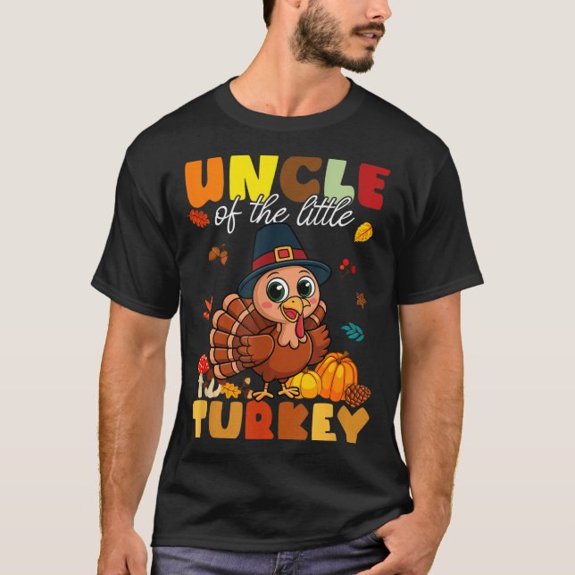 Camiseta Uncle Of The Little Turkey Thanksgiving Baby Showe (Frente)
