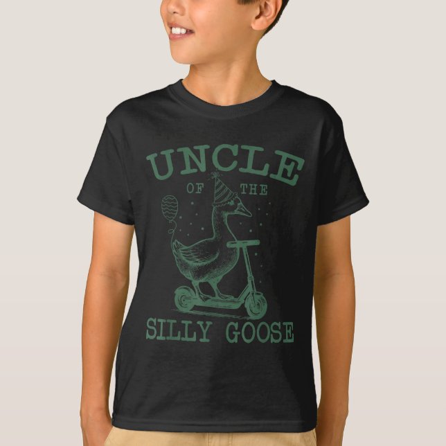 Camiseta Uncle Of The Silly Goose First Birthday Family Mat (Frente)