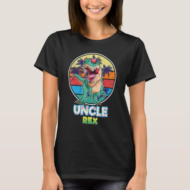 Camiseta Uncle Rex Dinosaur Saurus Happy Father s Day Vinta (Frente)