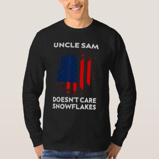 Camiseta Uncle Sam Doesn't Care Snowflakes Funny American F