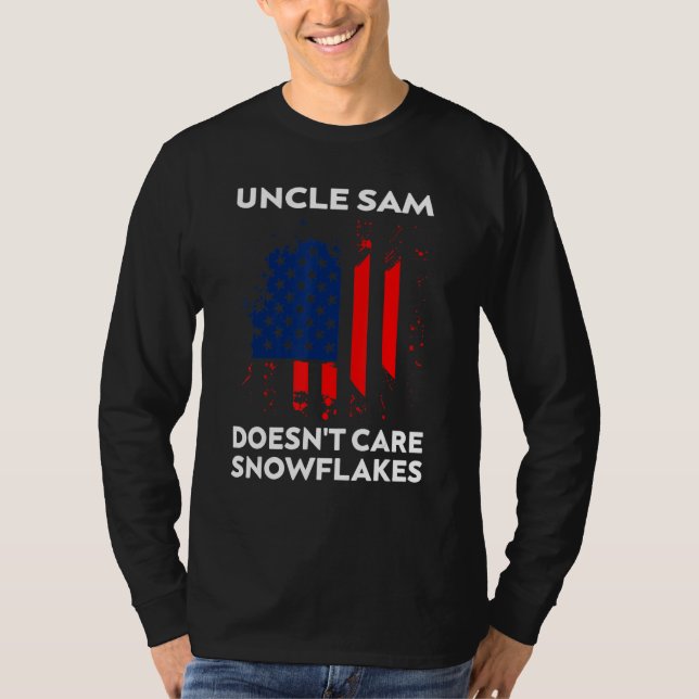 Camiseta Uncle Sam Doesn't Care Snowflakes Funny American F (Frente)