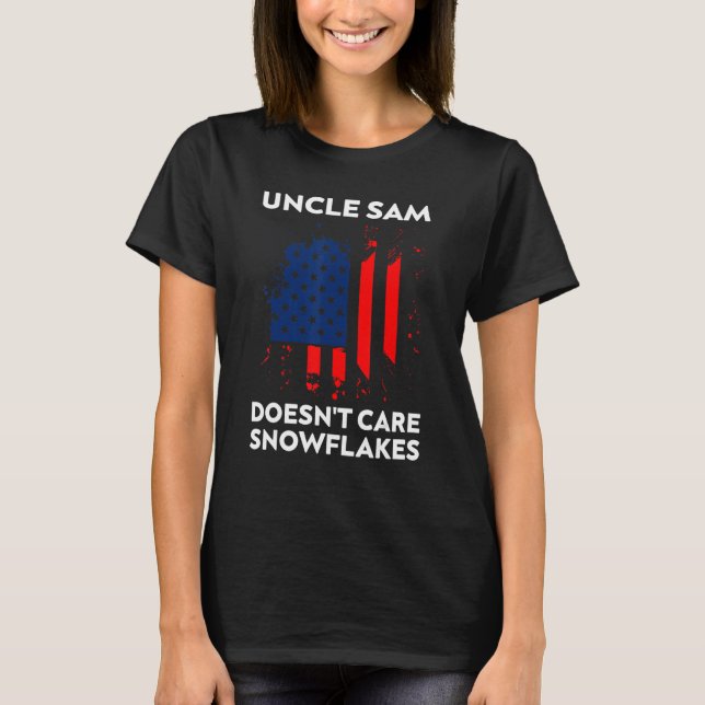 Camiseta Uncle Sam Doesn't Care Snowflakes Funny American F (Frente)
