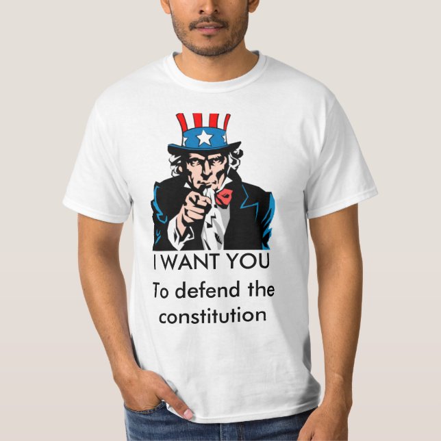 Camiseta UncleSam_2, EU QUERO-O, defender a constituição (Frente)