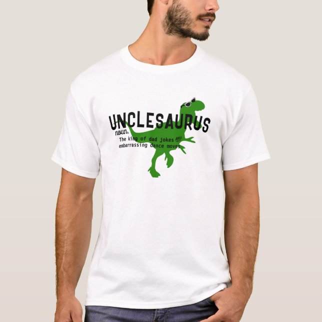Camiseta UNCLESAURUS - Engraçado Dinossauro Definição de Ti (Frente)