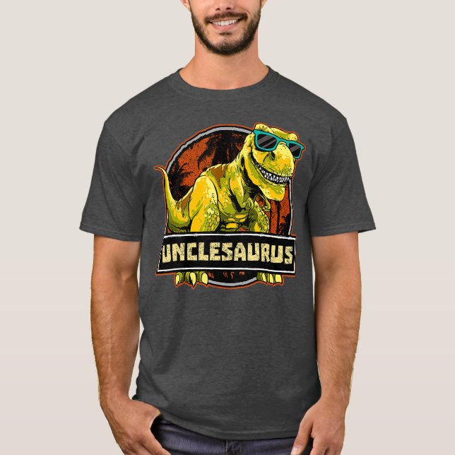 Camiseta Unclesaurus T rex Tio Saurus Dinossaur Men (Frente)