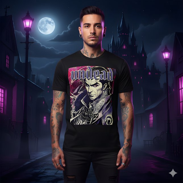 Camiseta Undead Retro Gothic Vampire T-Shirt (Criador carregado)