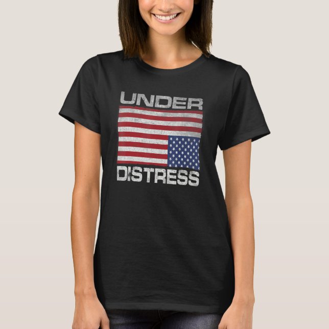 Camiseta Under Distress Tattered Upside Down American Flag (Frente)