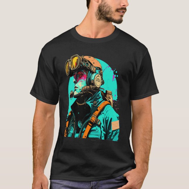 Camiseta Underwater Photographer Pop Style Scuba Diver Dad  (Frente)