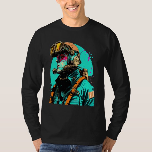 Camiseta Underwater Photographer Pop Style Scuba Diver Dad  (Frente)