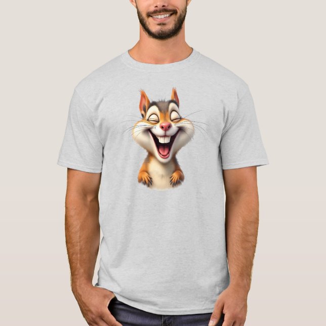 Camiseta Une caricature humoristique d'un écureuil. (Frente)