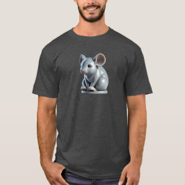 Camiseta Une souris assise semble attendre quelque chose.