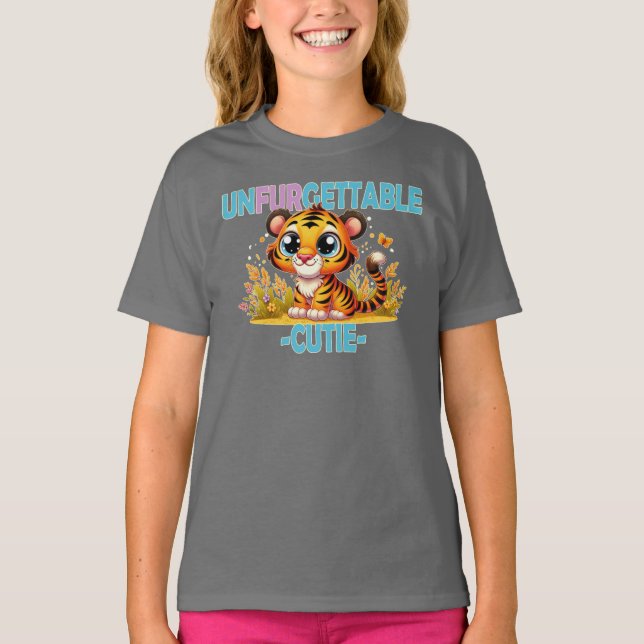 Camiseta Unfurgettable Cutie, trocadilho. Cartoon Baby Tige (Frente)