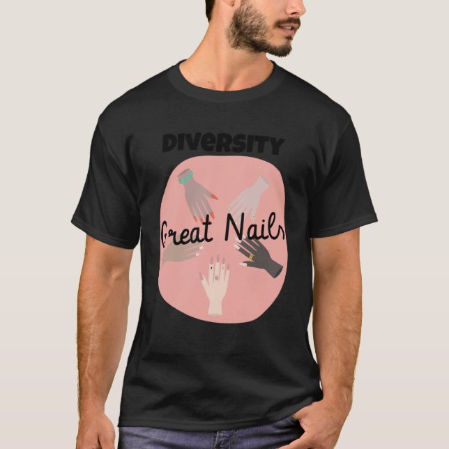 Camiseta Unhas Excelentes de diversidade e igualdade Homem  (Frente)
