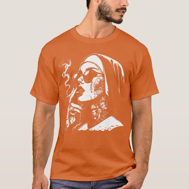 Camiseta Unholy Nun Funny Horror Choked up Unholy Nun Satan (Frente)