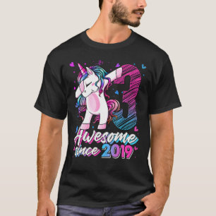 Camiseta Uni aniversário de 3 anos de Dabbing Unicorn de 3